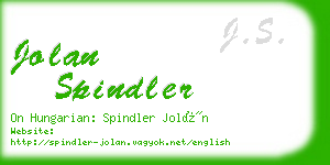 jolan spindler business card